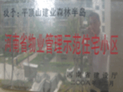 2008年12月17日，平顶山森林半岛被 评为"河南省物业管理示范住宅小区"荣誉称号。